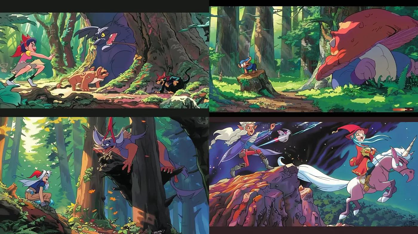 Enchanted Anime Forest Quest - Midjourney sref style