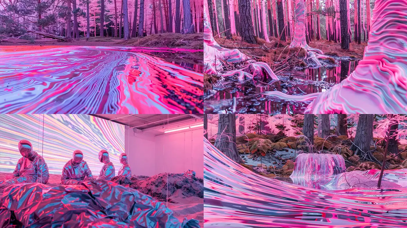 Surreal Candy-Colored Dreamscape Fusion - Midjourney sref style