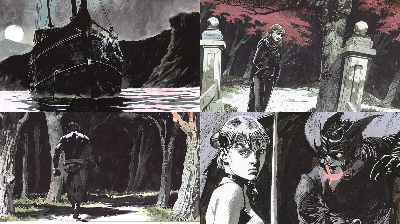 Nocturnal Elegance with Sinister Overtones - Midjourney sref style