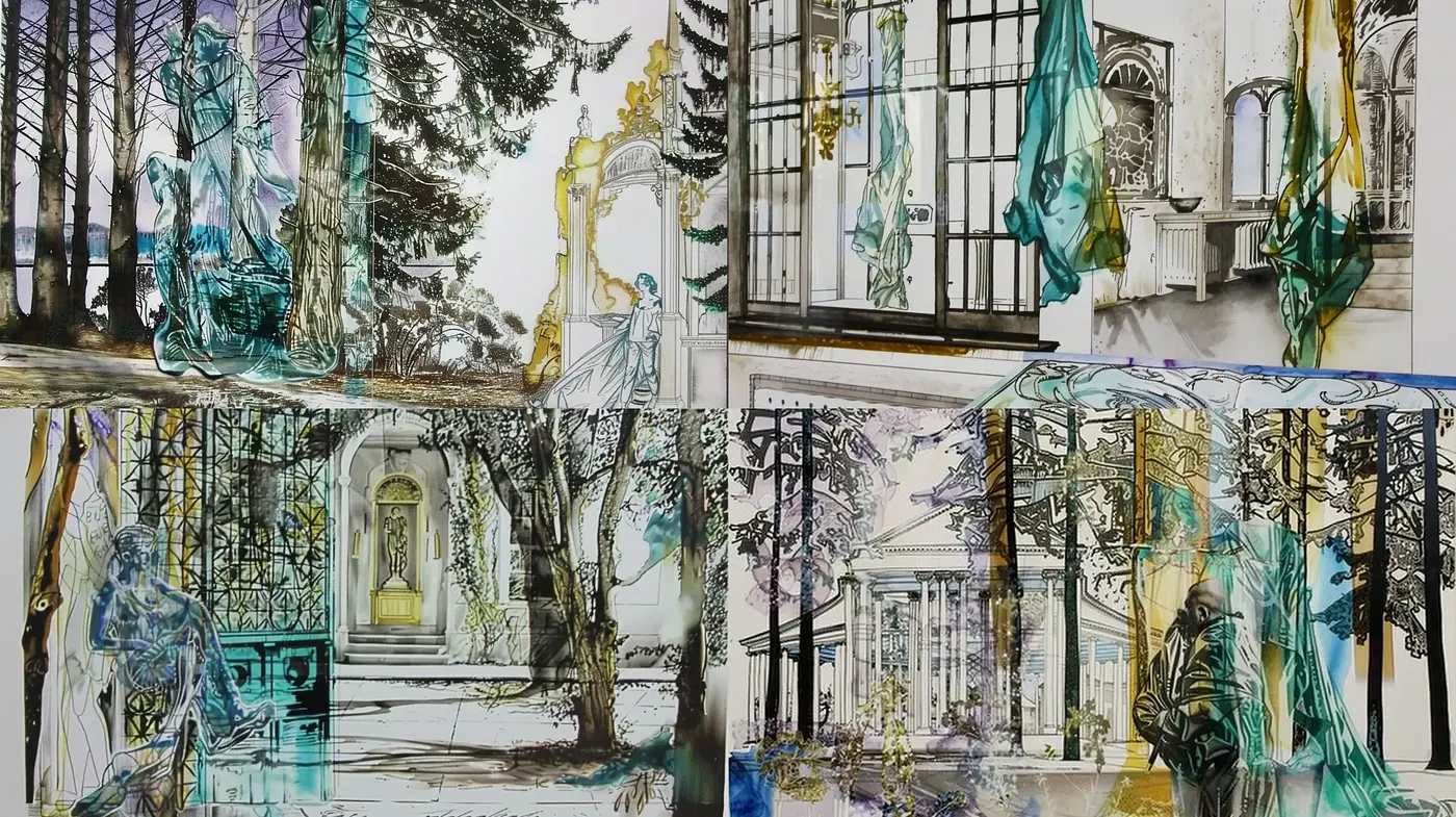 Ethereal Chromatic Abstraction in Semi-Impressionist Settings - Midjourney sref style
