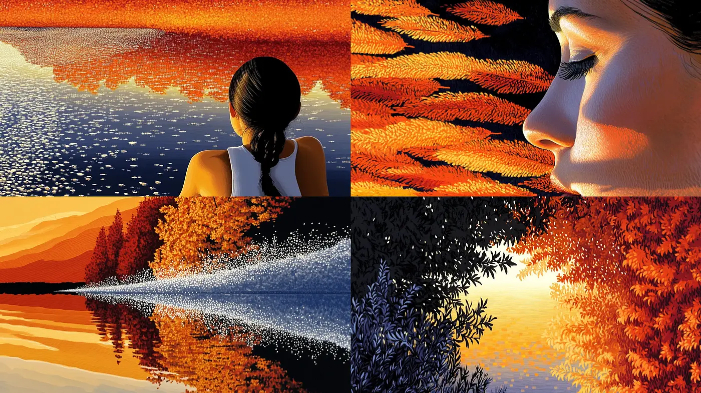 Warm Tonal Resonance with Pointillist and Impasto Influences - Midjourney sref style