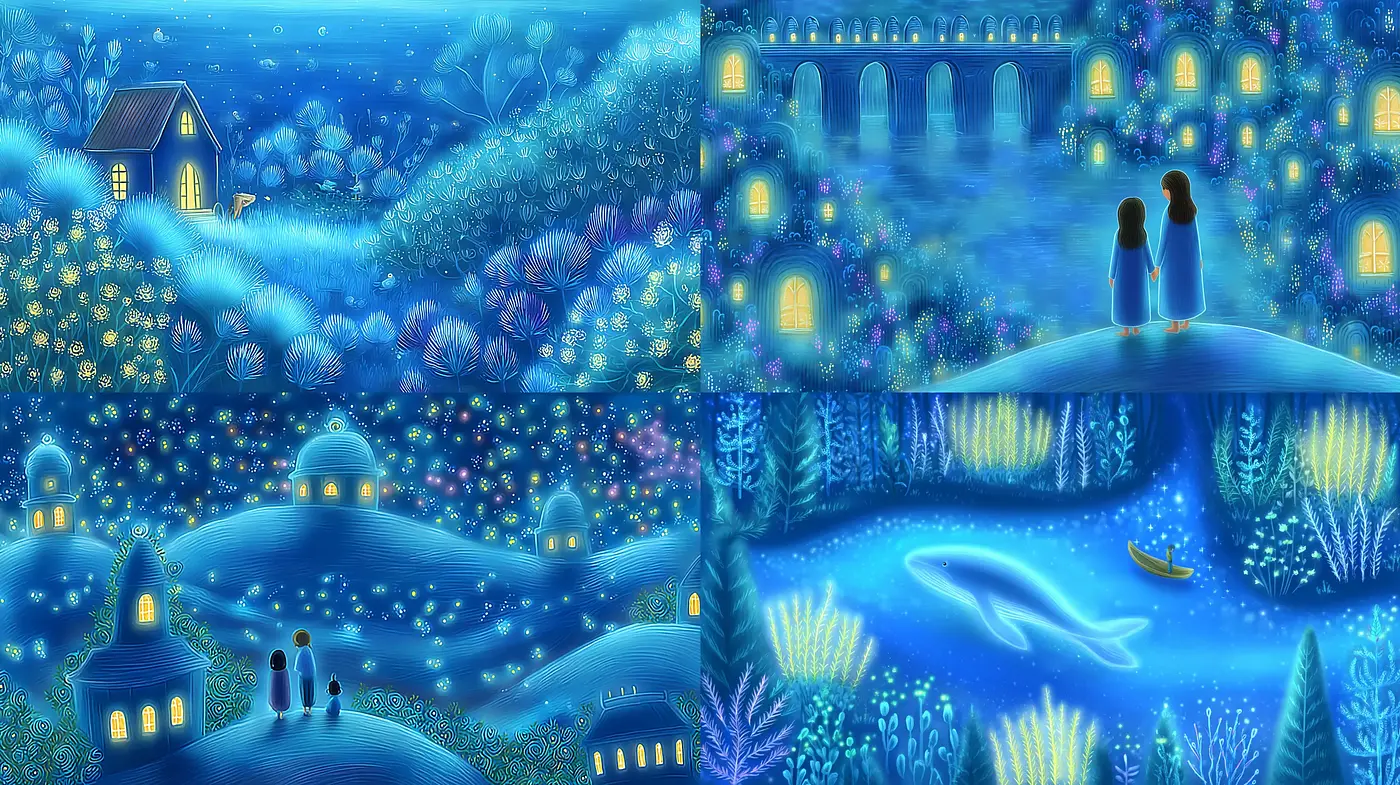 Enchanting, Dreamlike Landscapes with Luminous Elements - Midjourney sref style