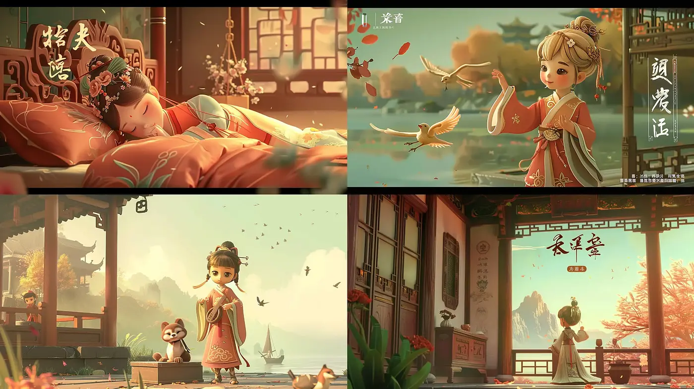 A Lyrical Blend of East Asian Serenity and Digital Paintbrush Strokes - Midjourney sref style