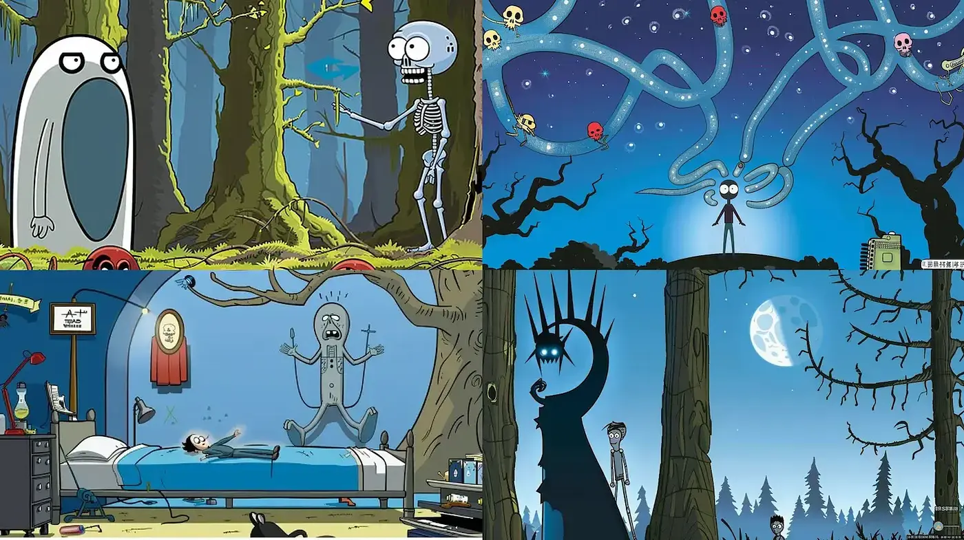 Ethereal and Surreal Animation with a Quirky Undertone - Midjourney sref style