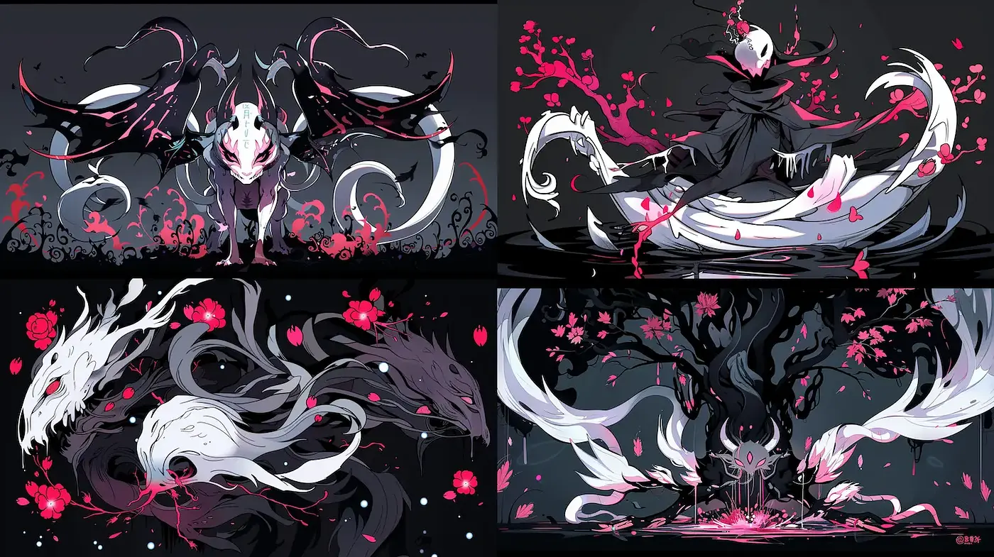 Dynamic and Ethereal Illustrations with a Dark Aesthetic - Midjourney sref style