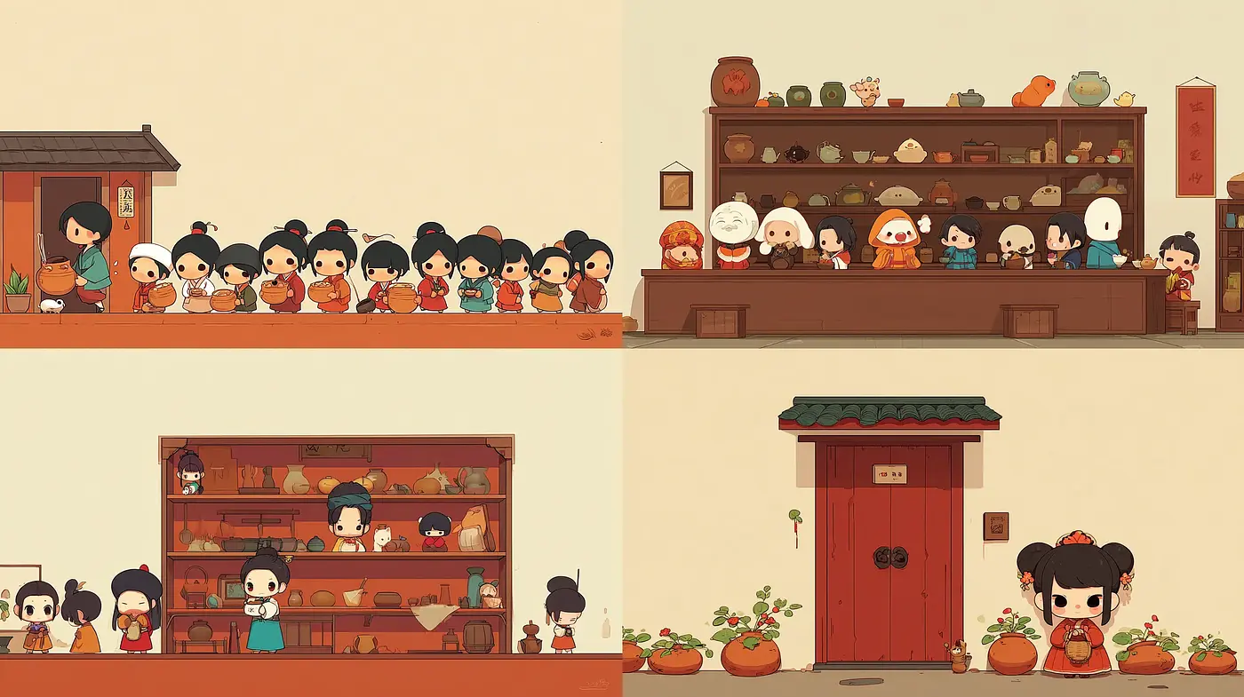 Charming and Whimsical Illustrations of Everyday Life - Midjourney sref style