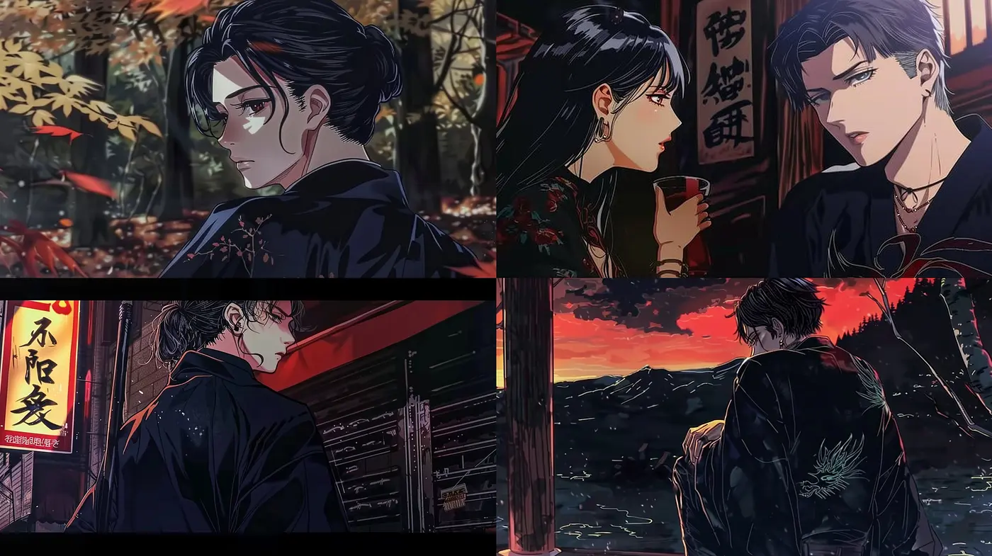Twilight Hues and Sharp Contours: A Stylized Homage to Modern Anime - Midjourney sref style