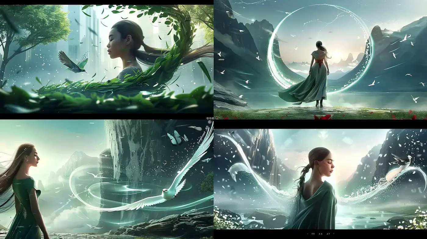 Enigmatic and Ethereal Nature-infused Femininity in Fantasy Landscapes - Midjourney sref style