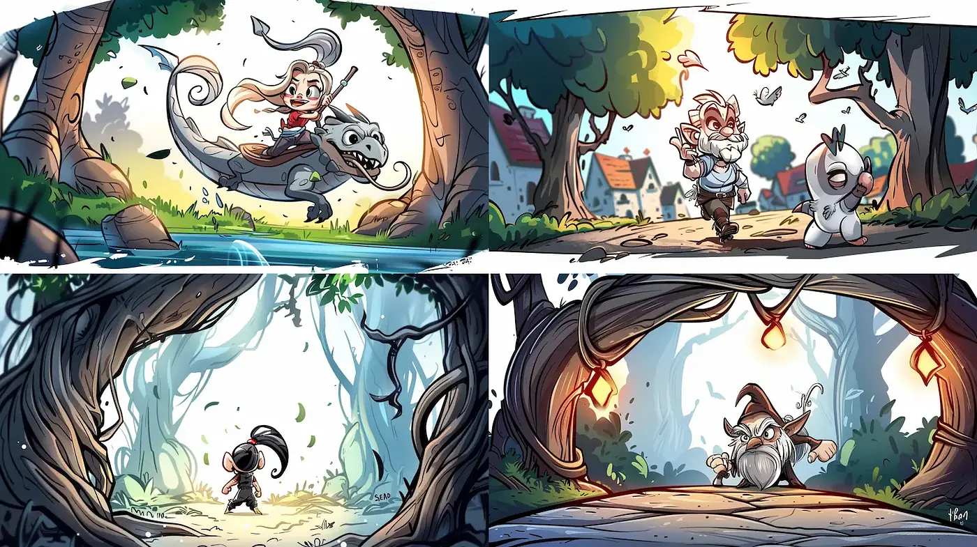 Whimsical and Enchanting Fantastical Style with Playful Elements - Midjourney sref style