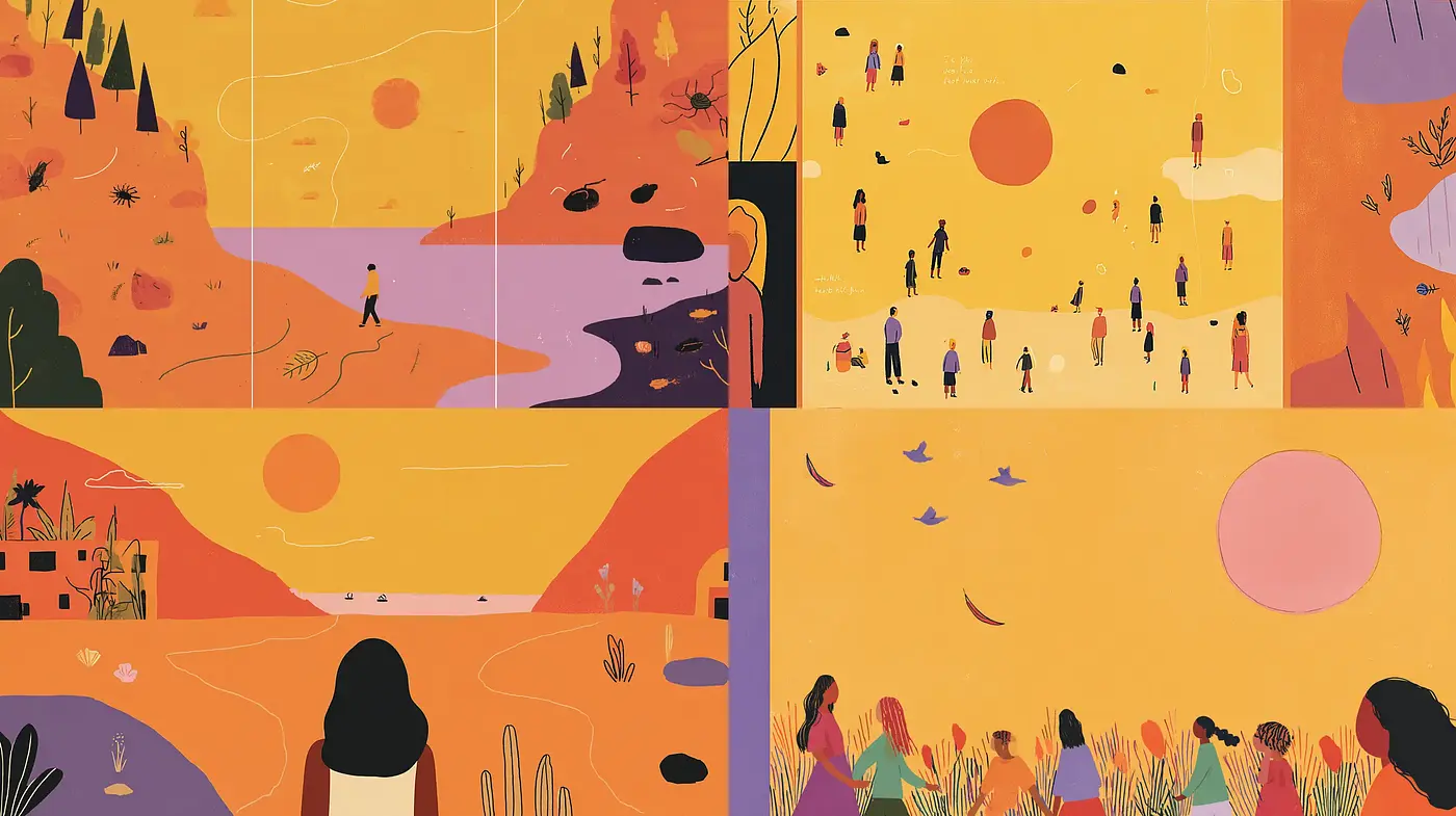 Vibrant and Playful Illustrations with a Warm Palette - Midjourney sref style