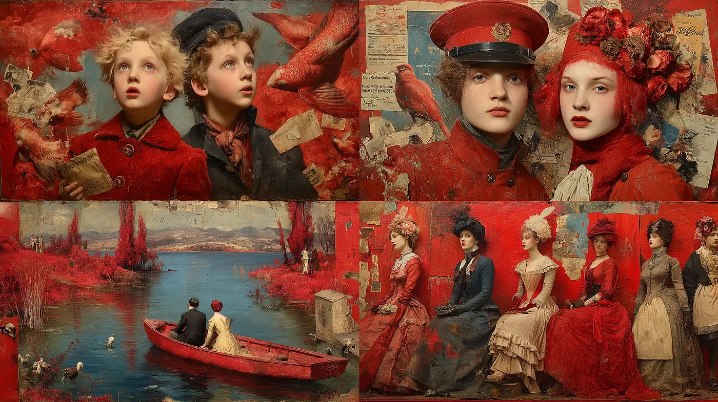 Vintage, dramatic, and richly textured aesthetic with nostalgic elements - Midjourney sref style
