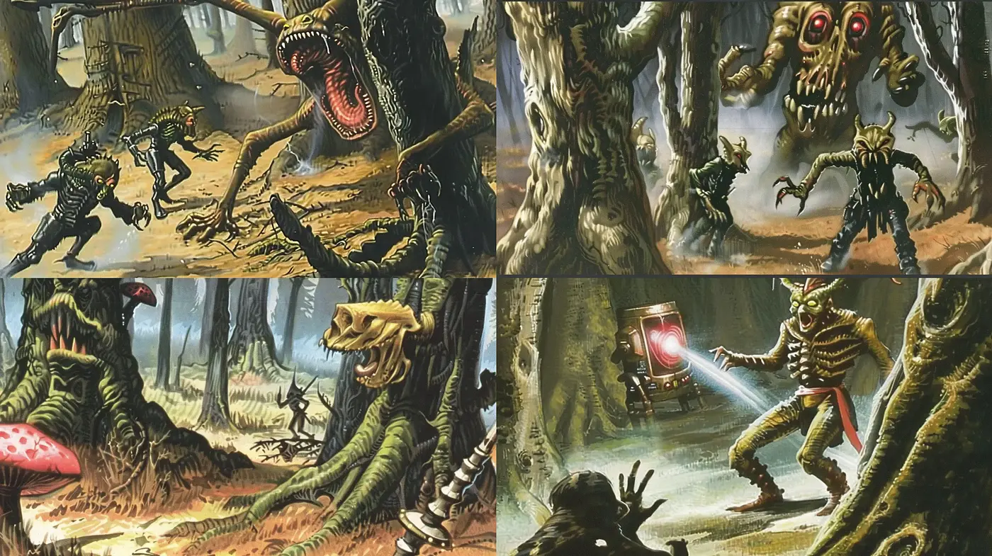 Ethereal Enchanted Forest: A Mysterious World of Fantastical Flora and Fauna - Midjourney sref style
