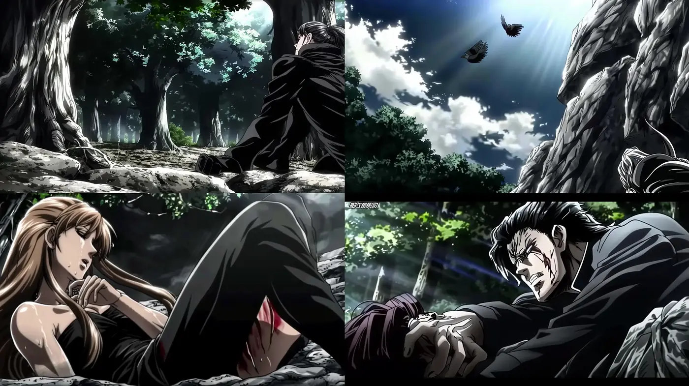 Dramatic Anime Style Visuals with High-Contrast and Detailed Shading - Midjourney sref style