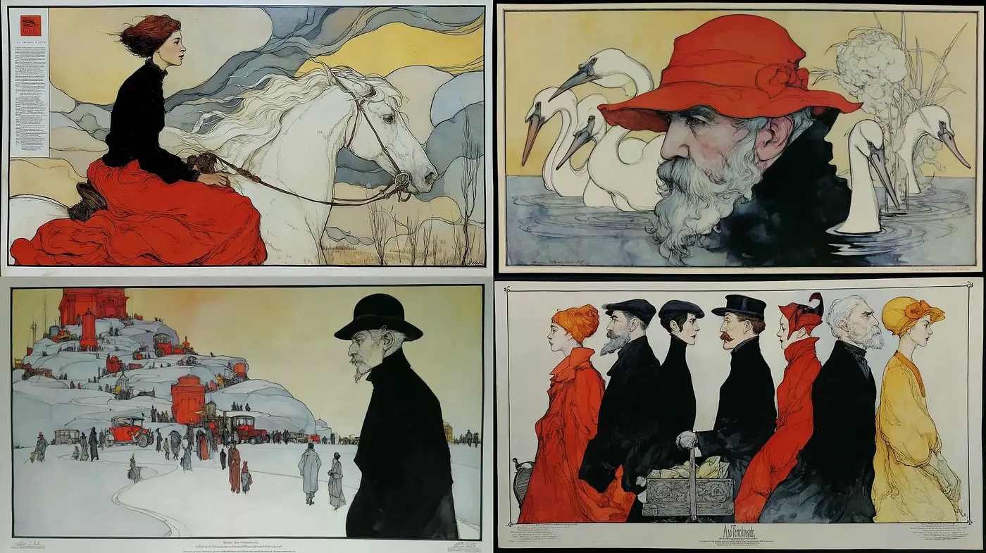Elegant Illustrations with a Timeless Narrative Quality - Midjourney sref style