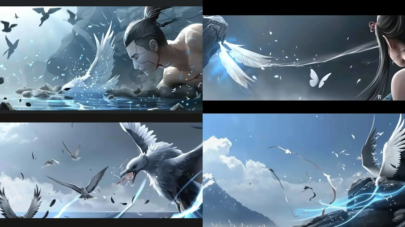 Ethereal Dreamscape Blending Fantastical Elements with a Serene Monochromatic Scheme - Midjourney sref style