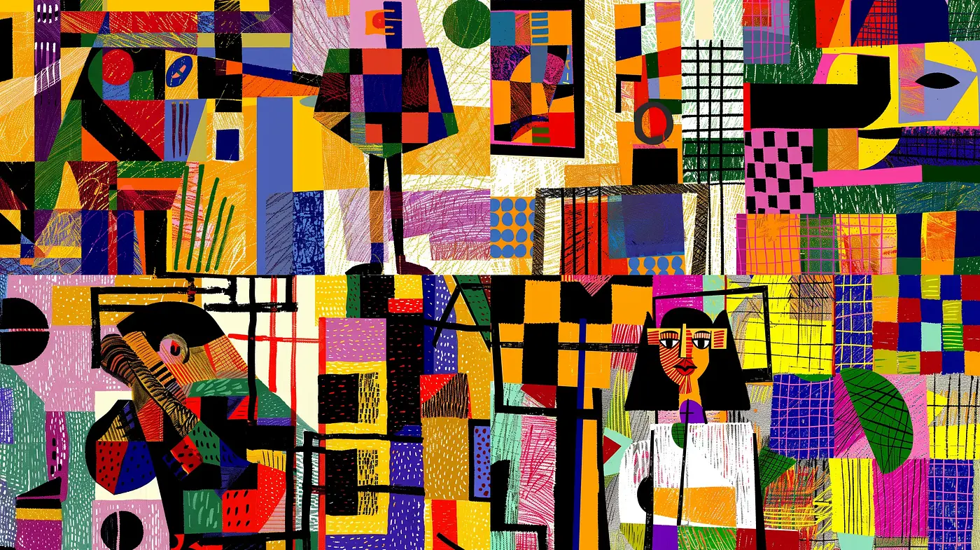 Eclectic Tapestry of Geometric Abstraction - Midjourney sref style