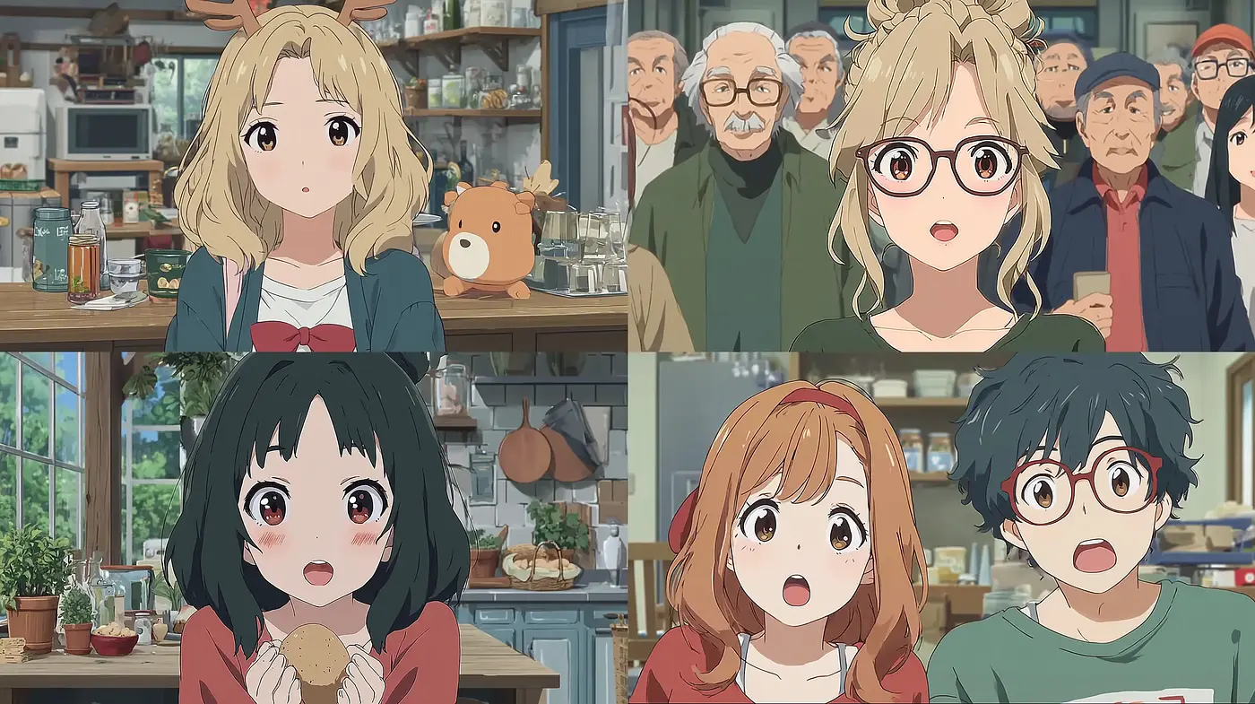 Charming Anime-style Illustration with Warm Domestic Atmosphere - Midjourney sref style