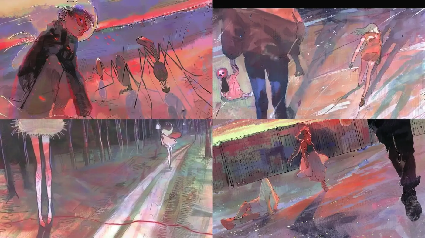 Ethereal Twilight Canvas: A Medley of Dusk Tones and Emotional Textures - Midjourney sref style