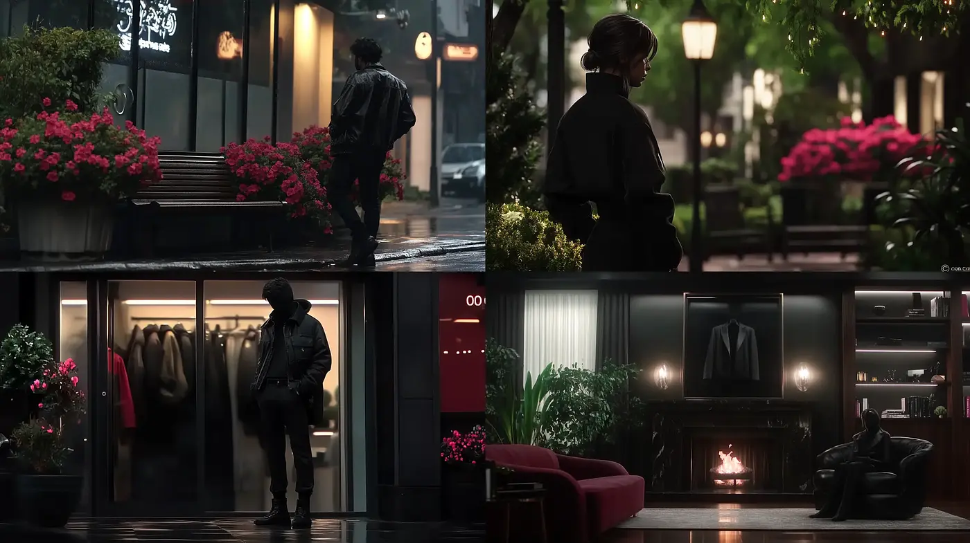 Nocturnal Elegance in Urban Contemplation - Midjourney sref style