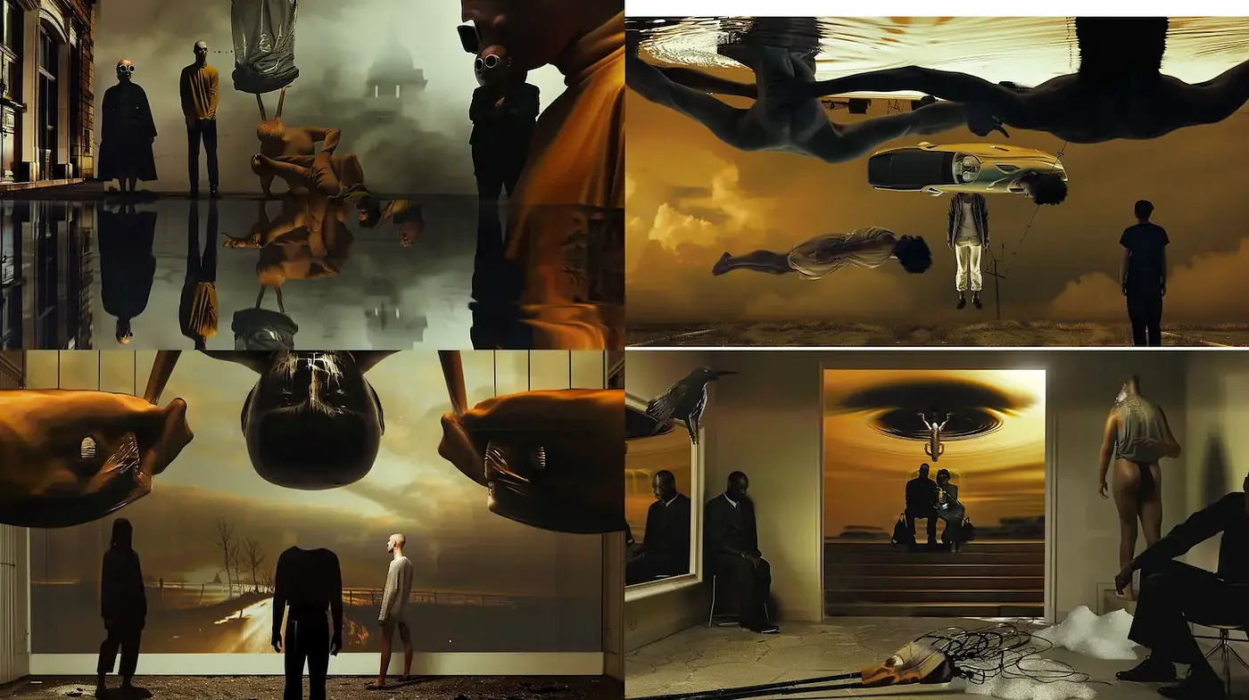 Surrealistic Visuals with a Dreamlike Quality and Evocative Imagery - Midjourney sref style
