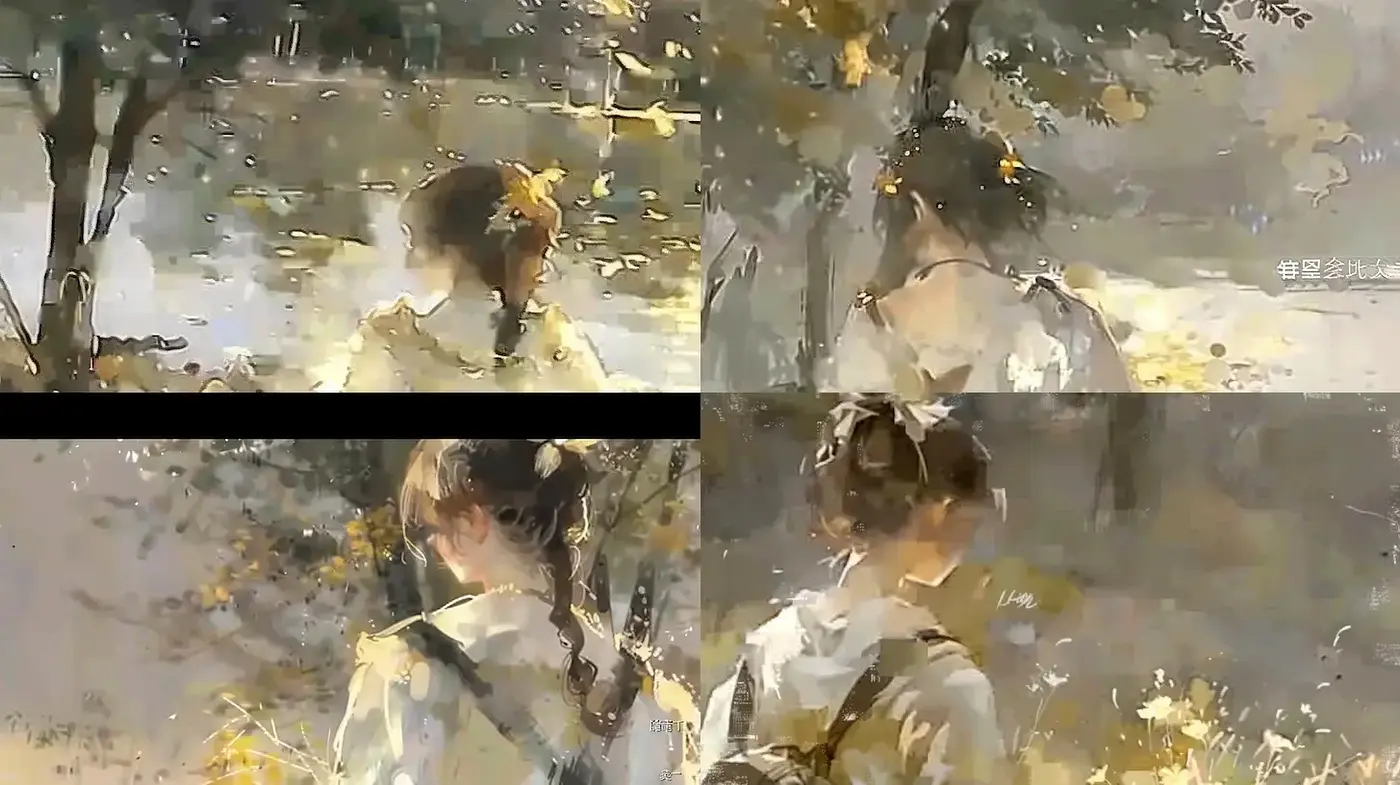Soft Impressionistic Reflection with Nature Elements - Midjourney sref style