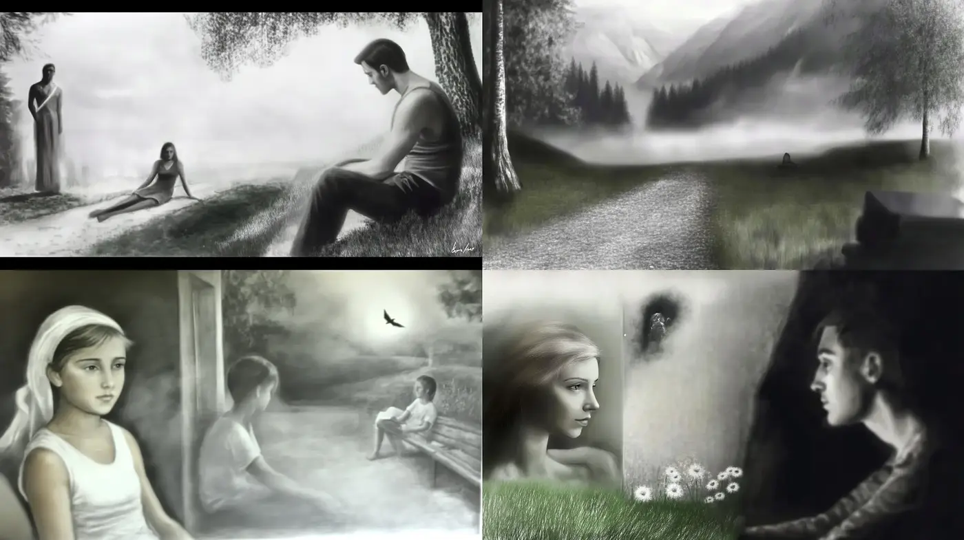 Monochromatic Whispers of Evocative Realism - Midjourney sref style