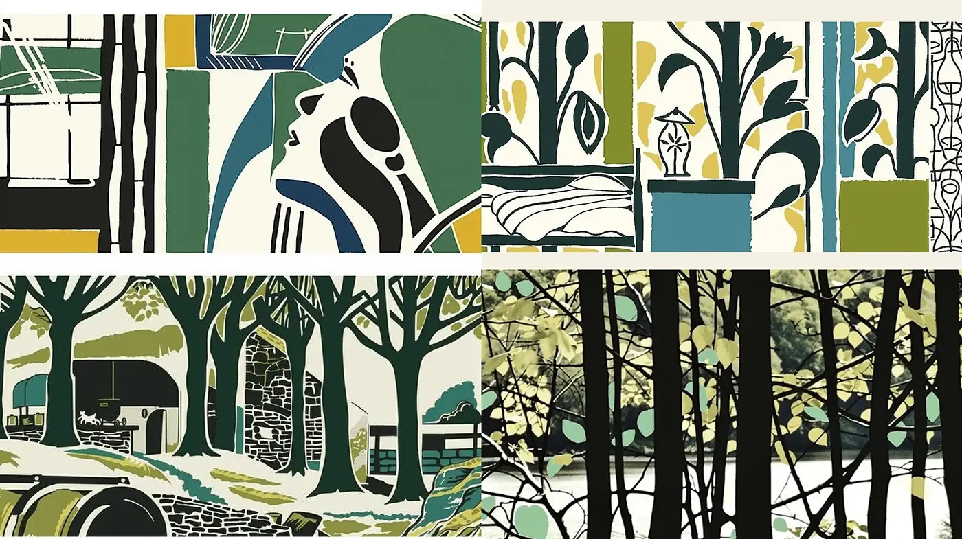 Contemporary Stylized Nature Illustration - Midjourney sref style