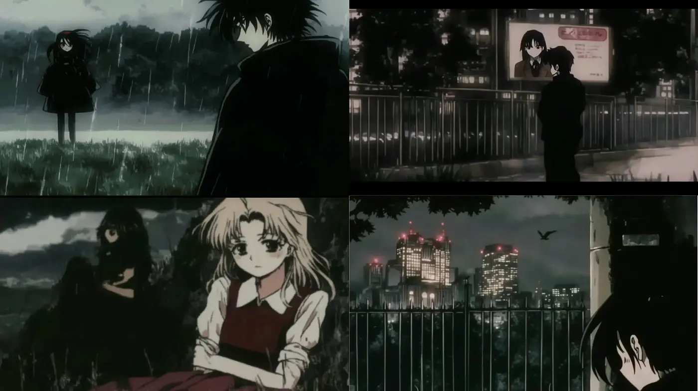 Nocturnal Anime Dreamscape with Rain-Soaked Ambience - Midjourney sref style