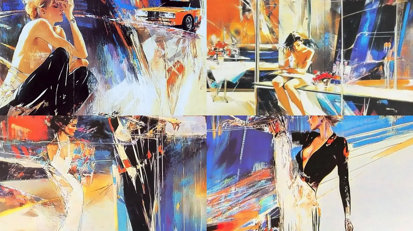 Dynamic Brushstroke Fusion with a Retro-Chic Vibe - Midjourney sref style