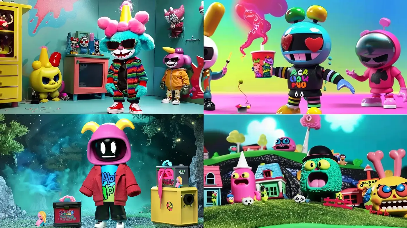 Whimsical Animation Fusion in Surreal Environments - Midjourney sref style