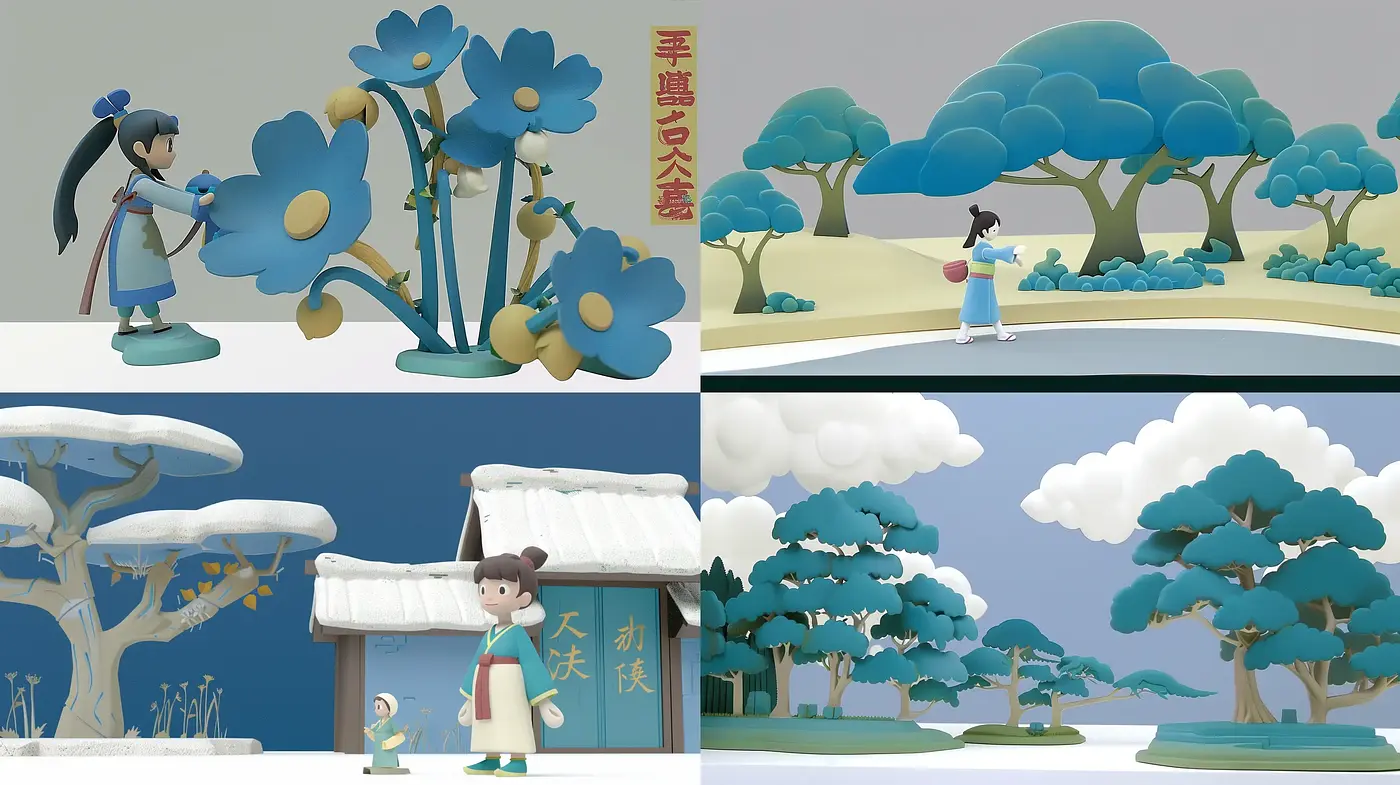 Serene Pastel Dreamscape: A Whimsical Blend of East Asian Artistry and Storybook Charm - Midjourney sref style