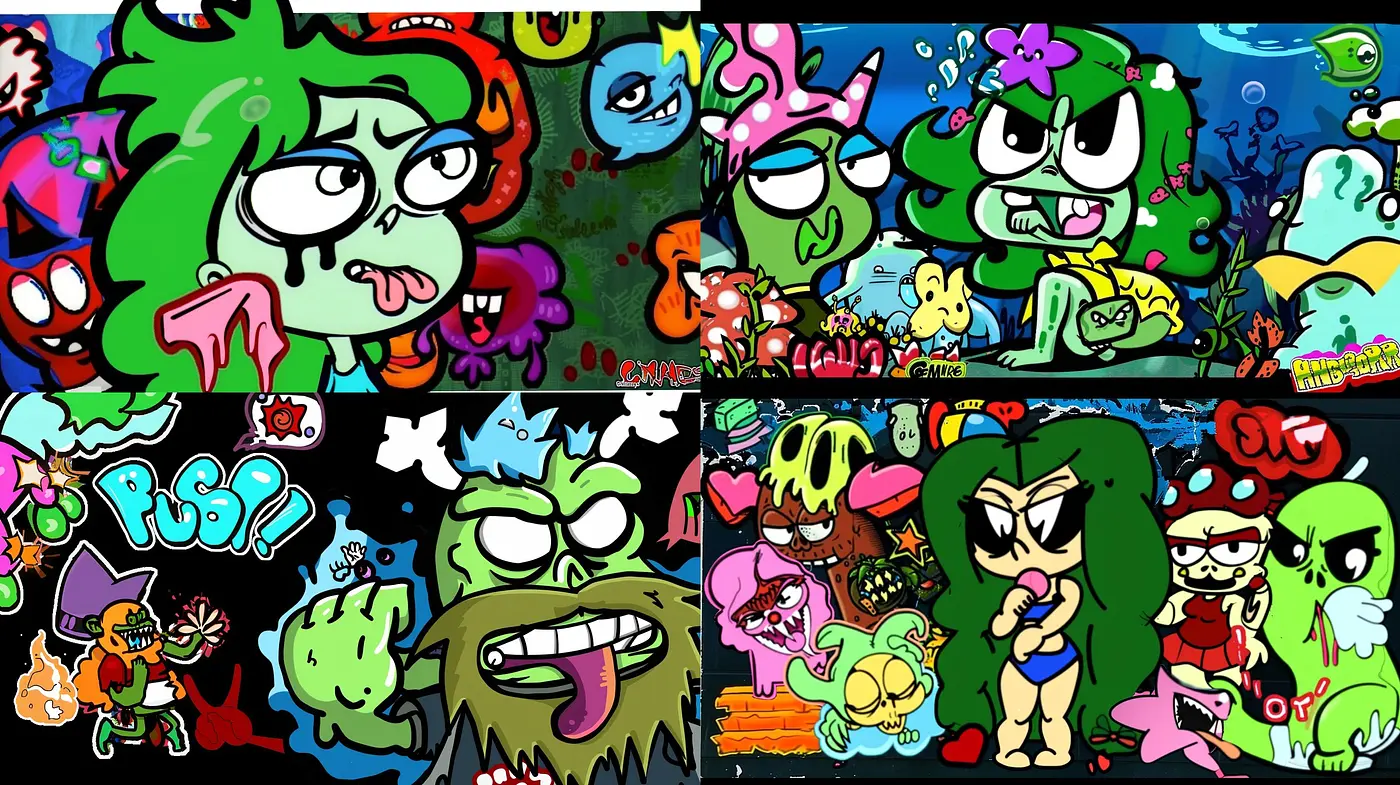 Vibrant Emotive Expressionism with Cartoonish Flair - Midjourney sref style