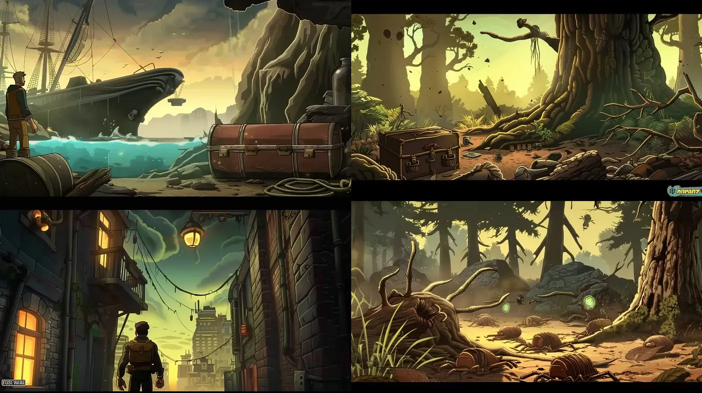 Enigmatic Environments with a Steampunk Adventurer's Essence - Midjourney sref style