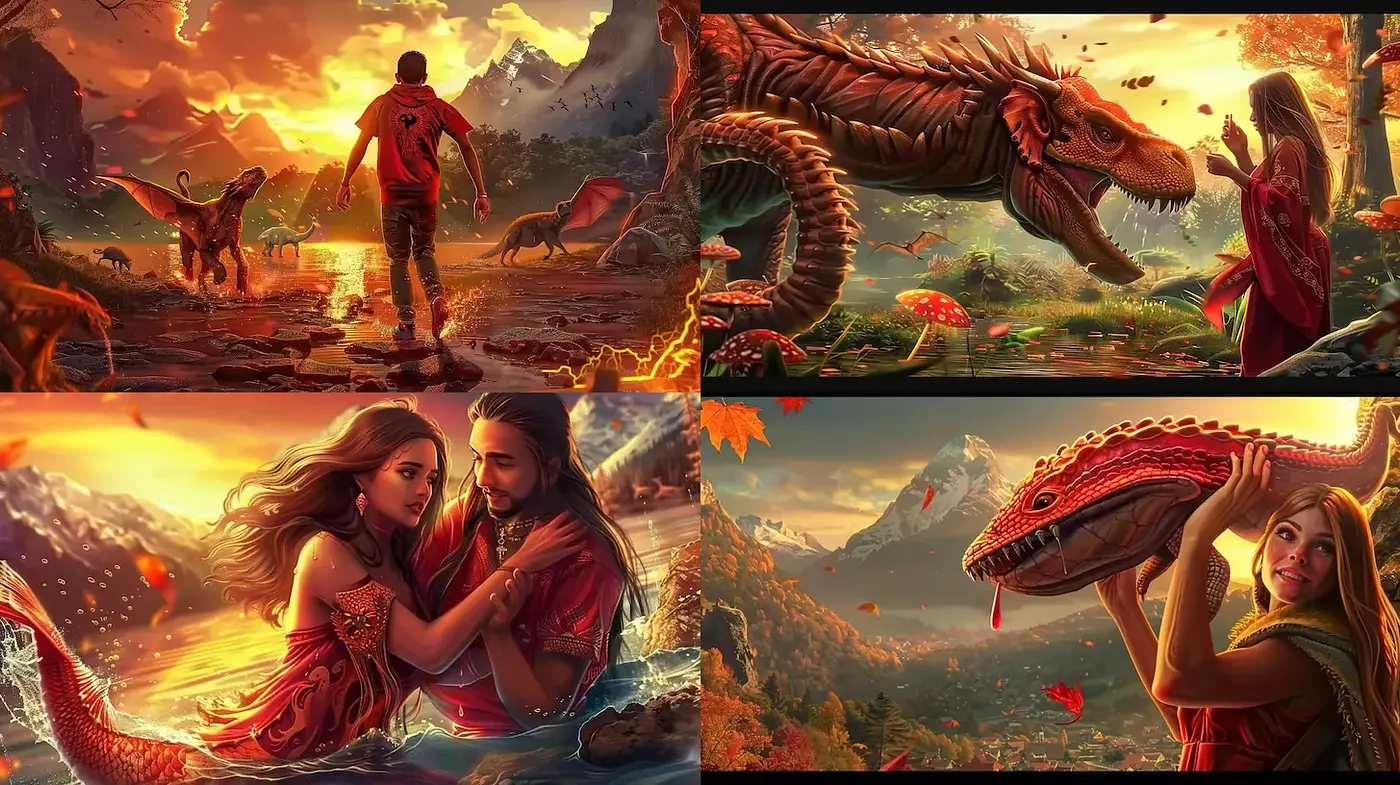 Epic High Fantasy Adventure with Rich Detail and Vibrant Colors - Midjourney sref style