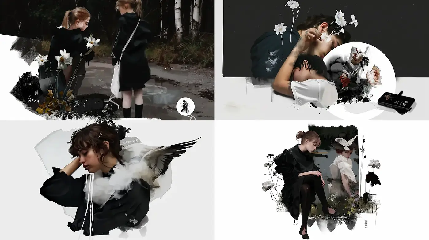 Contemporary Surrealism with a Touch of Ethereal Beauty - Midjourney sref style