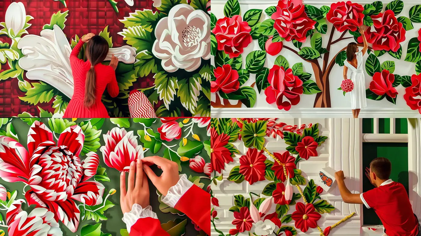 Vibrant Botanical Illustrations with a Surreal Touch - Midjourney sref style