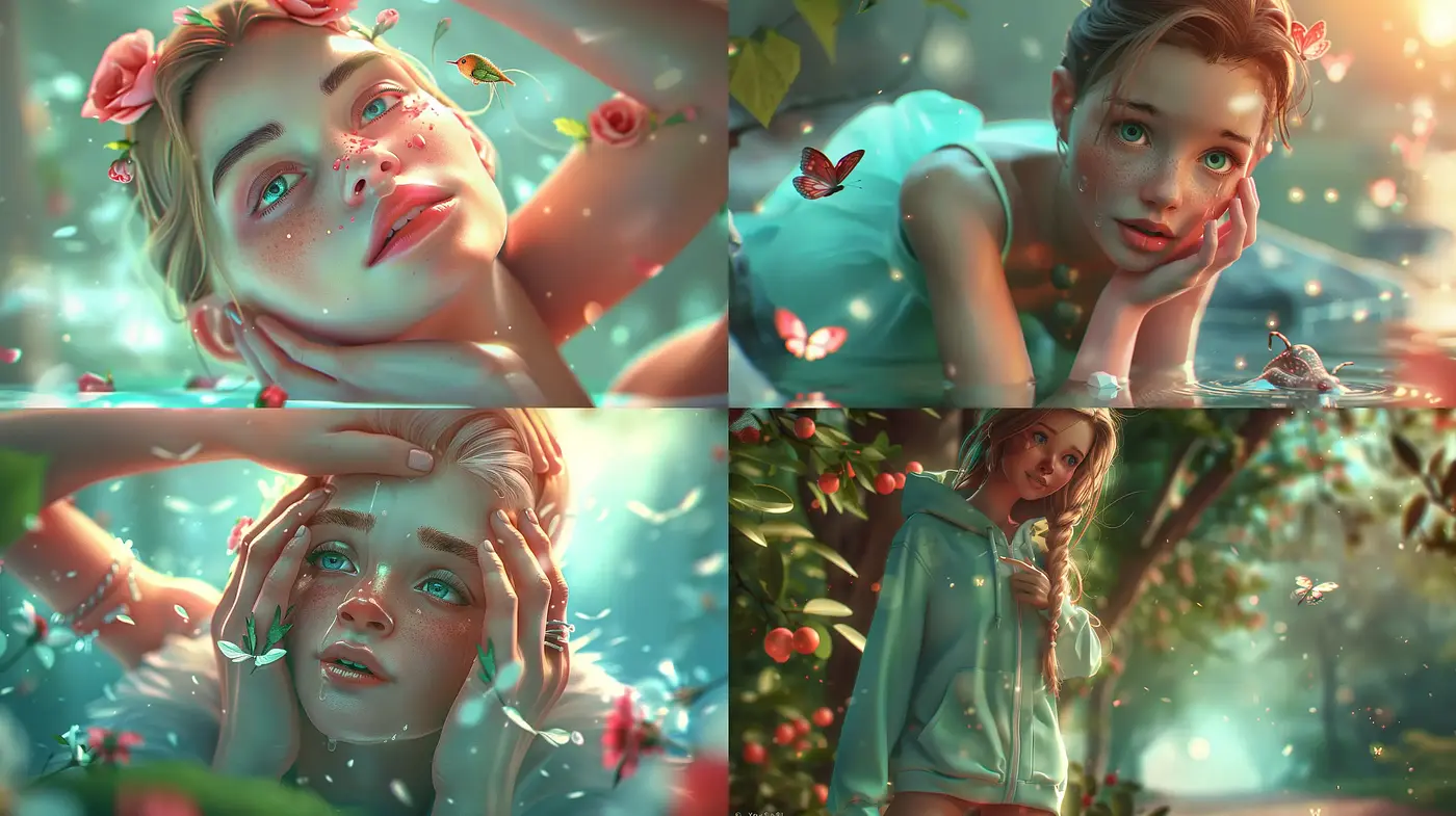 Luminous Enchanted Spring: A Dreamy Digital Art Style - Midjourney sref style