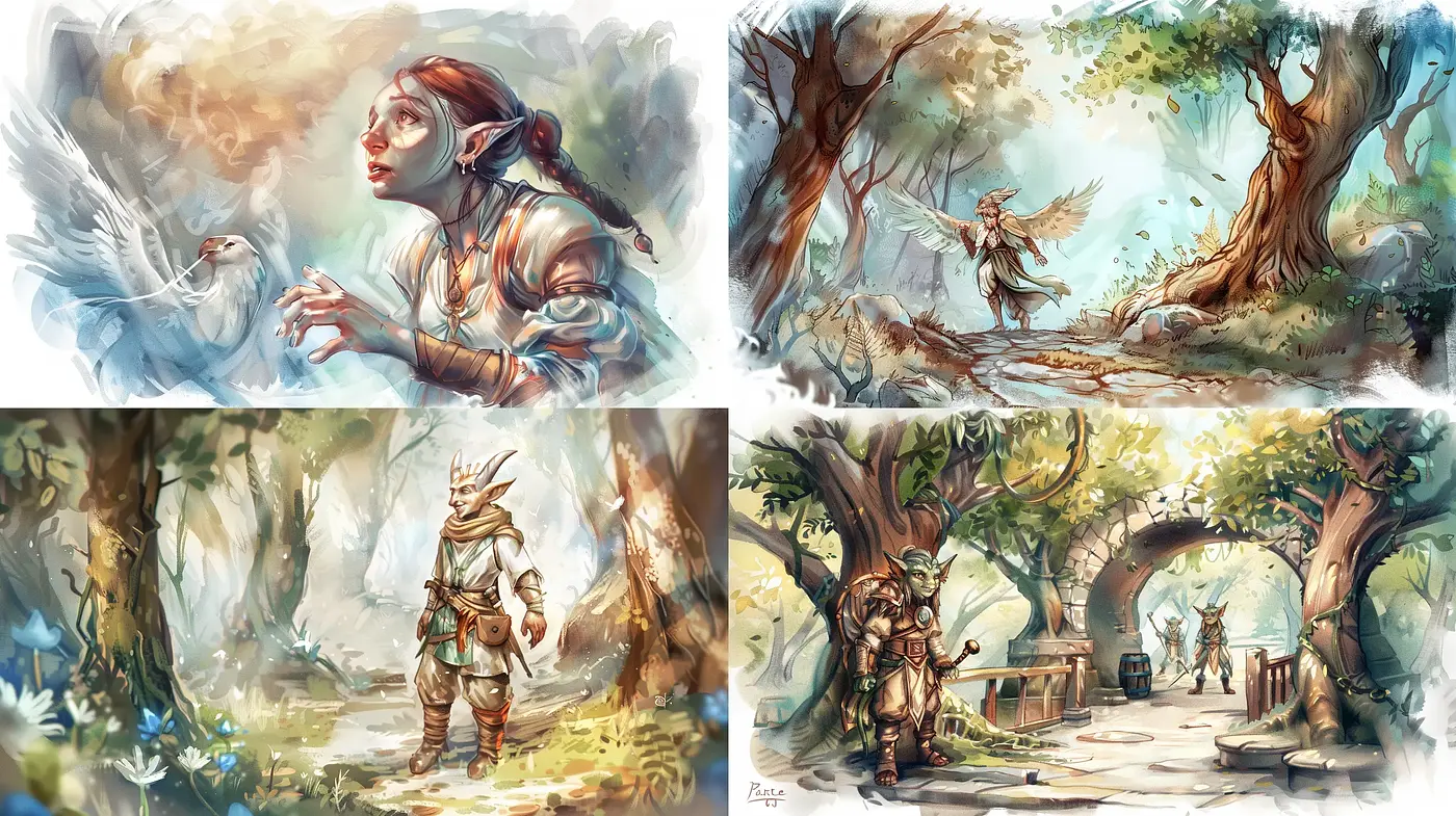 Enchanted Forest Whispers: A Harmonious Fusion of Digital Artistry and Nature - Midjourney sref style