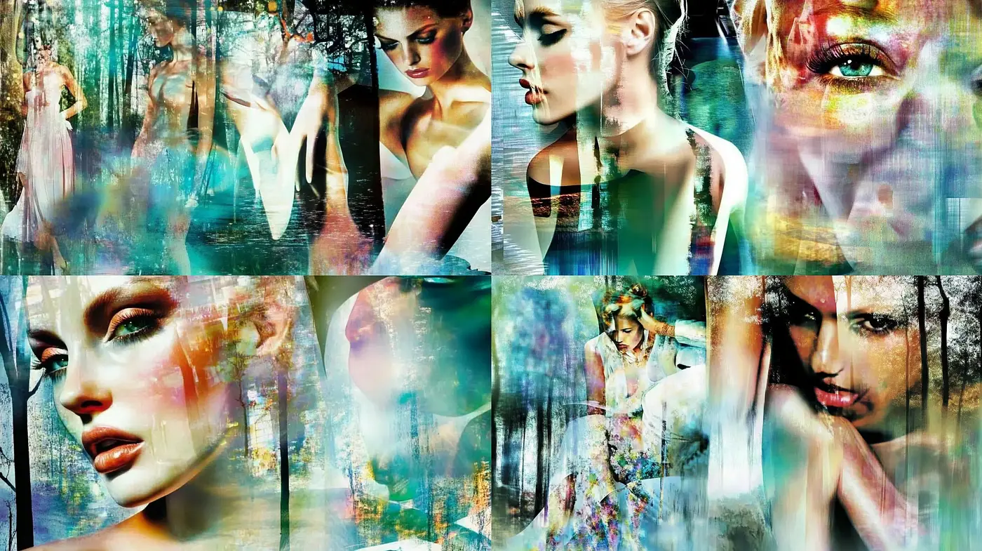 Surreal Ethereal Dreamscape Melding Nature and Portraiture - Midjourney sref style