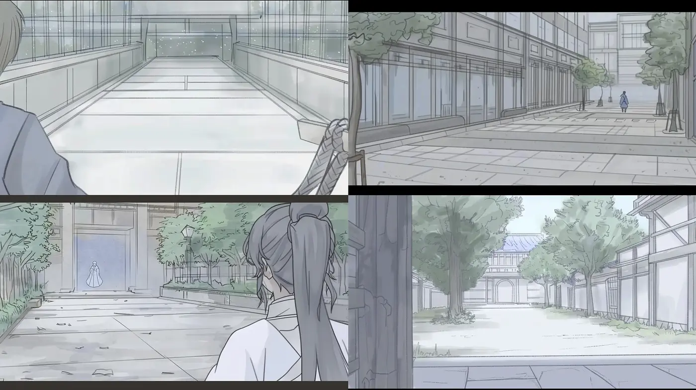 Serene Japanese Manga-Inspired Illustrative Tableau - Midjourney sref style