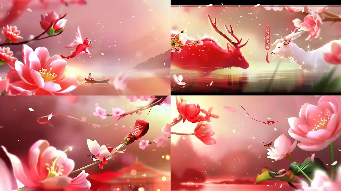Serene and Ethereal Illustrations with Nature Elements and Mythical Creatures - Midjourney sref style