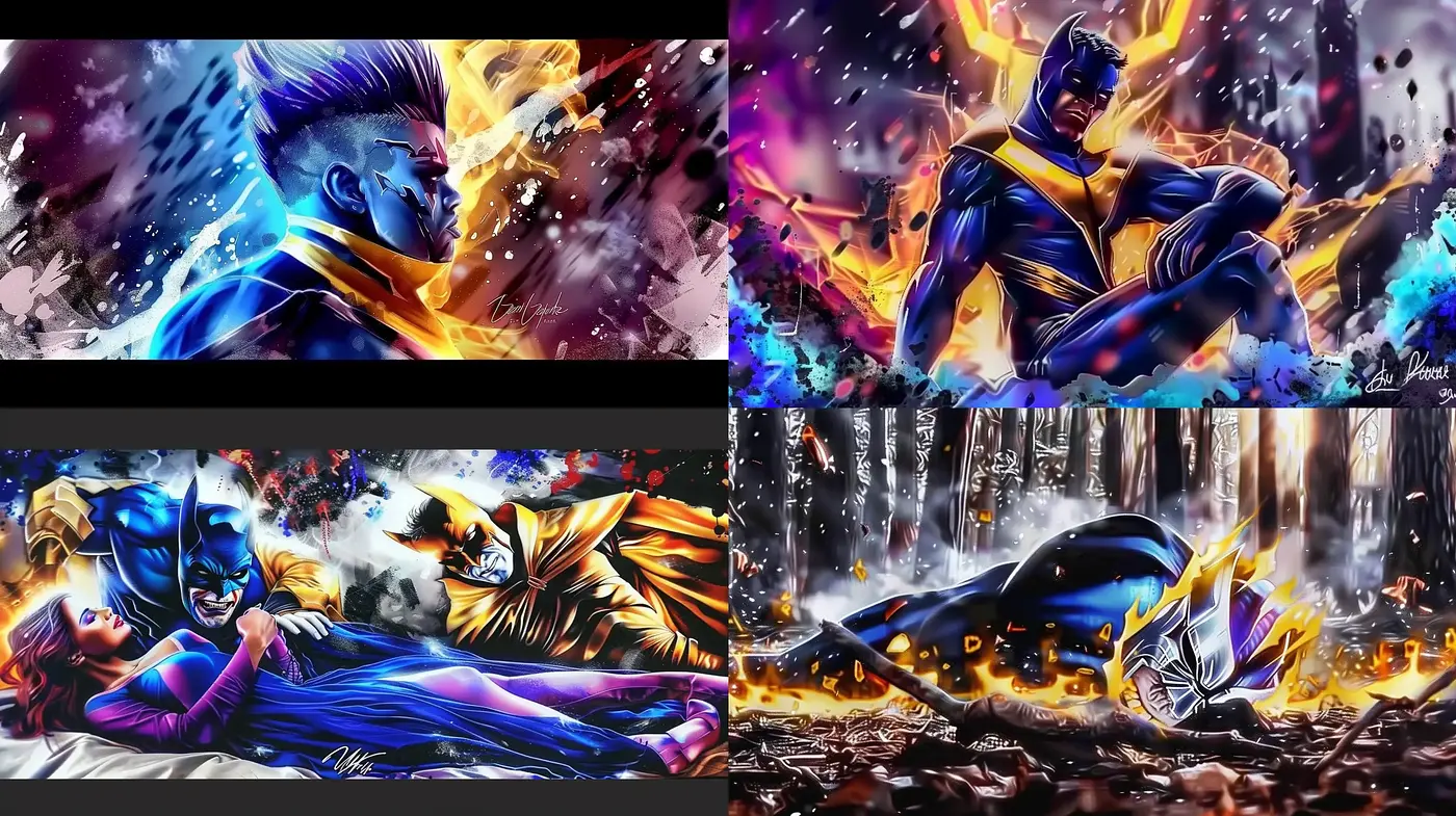 Dynamic Superhero Dreamscape Fusion - Midjourney sref style