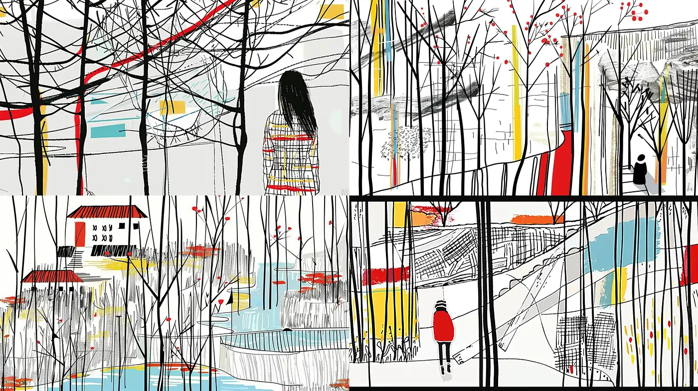 Abstract Interpretations of Urban Environments with Expressionistic Flair - Midjourney sref style