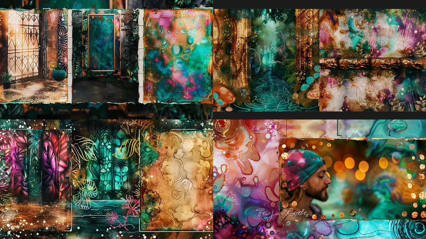 Ethereal Dreamscapes: A Fusion of Bohemian Mystique and Cosmic Wonder - Midjourney sref style