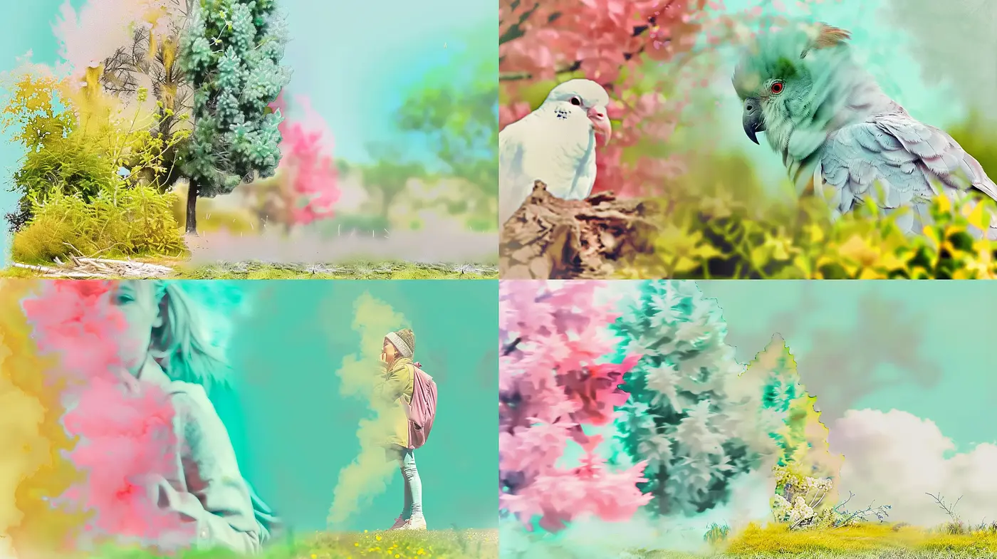 Dreamlike Pastel Haze: A Softened Aesthetic Blending Impressions of Nature and Whimsy - Midjourney sref style