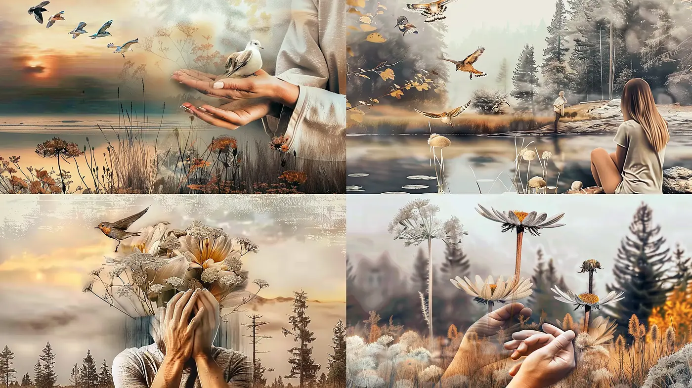 Ethereal Nature Harmony in Warm Autumn Hues - Midjourney sref style