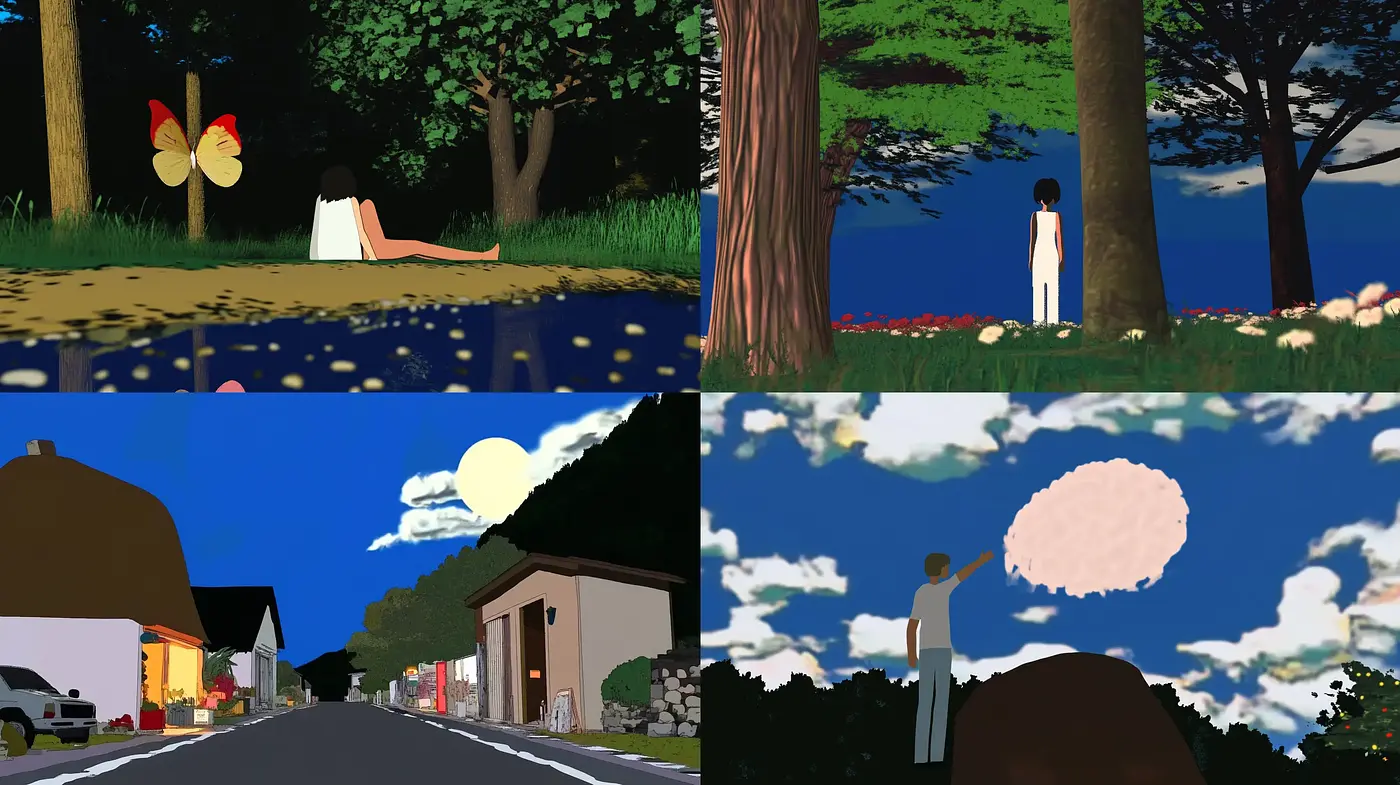 Serene Storybook Simplicity in Digitally Crafted Landscapes - Midjourney sref style