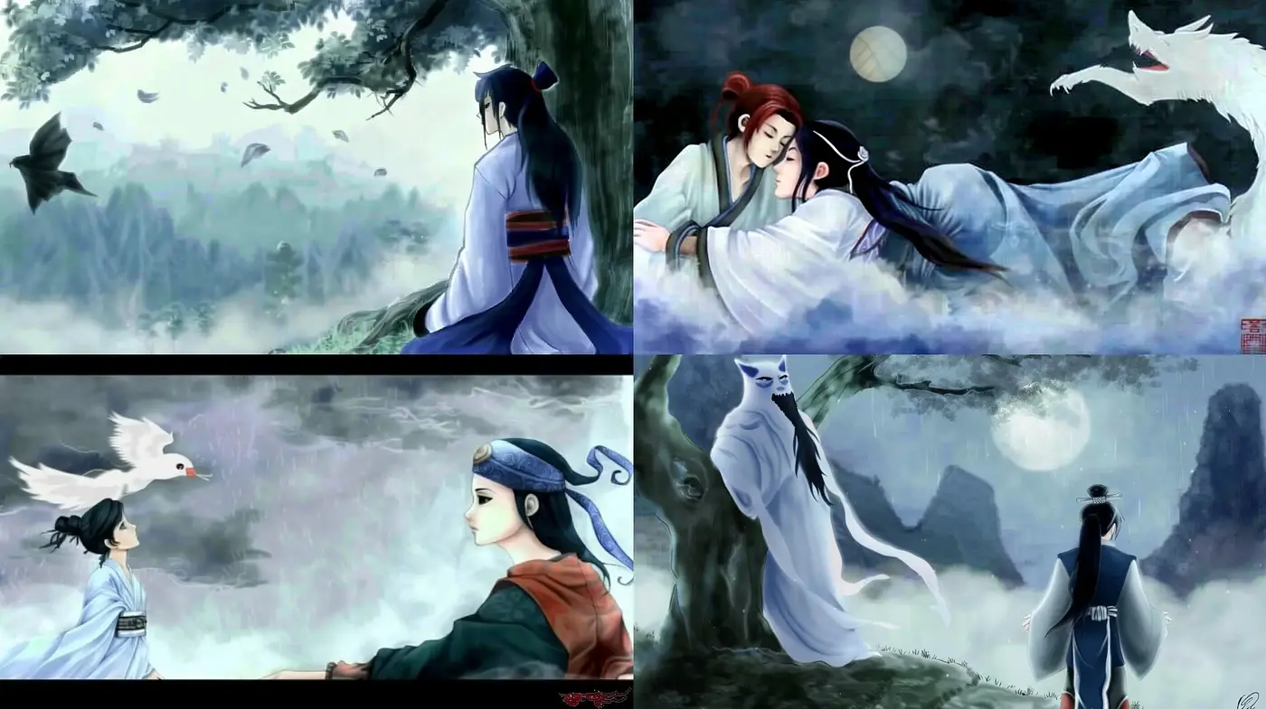 Ethereal Dreamscape Portraits with Subdued Asian Artistry - Midjourney sref style