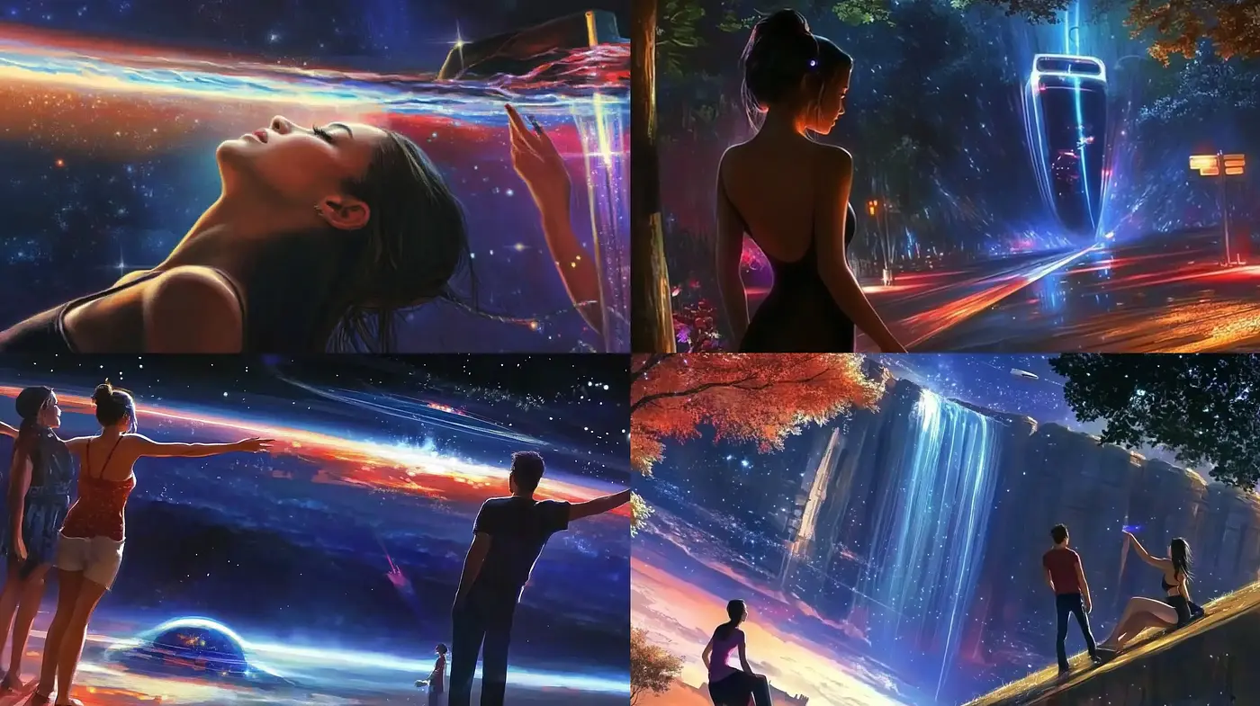 Luminous Dreamscape Harmonies: An Intertwining of Light and Nature in Art - Midjourney sref style
