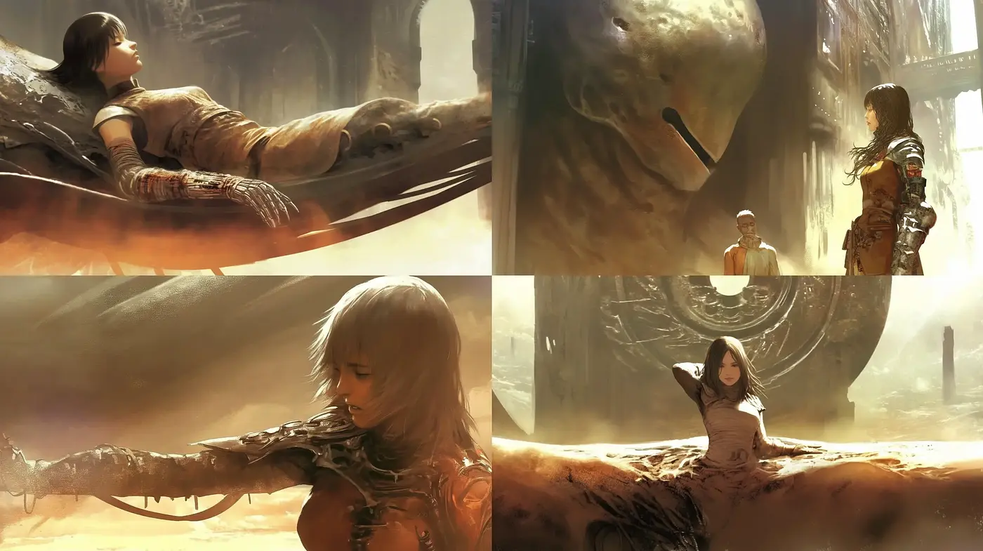 Ethereal Desert Mirage: A Dreamlike Journey Through Warm Hues and Soft Textures - Midjourney sref style
